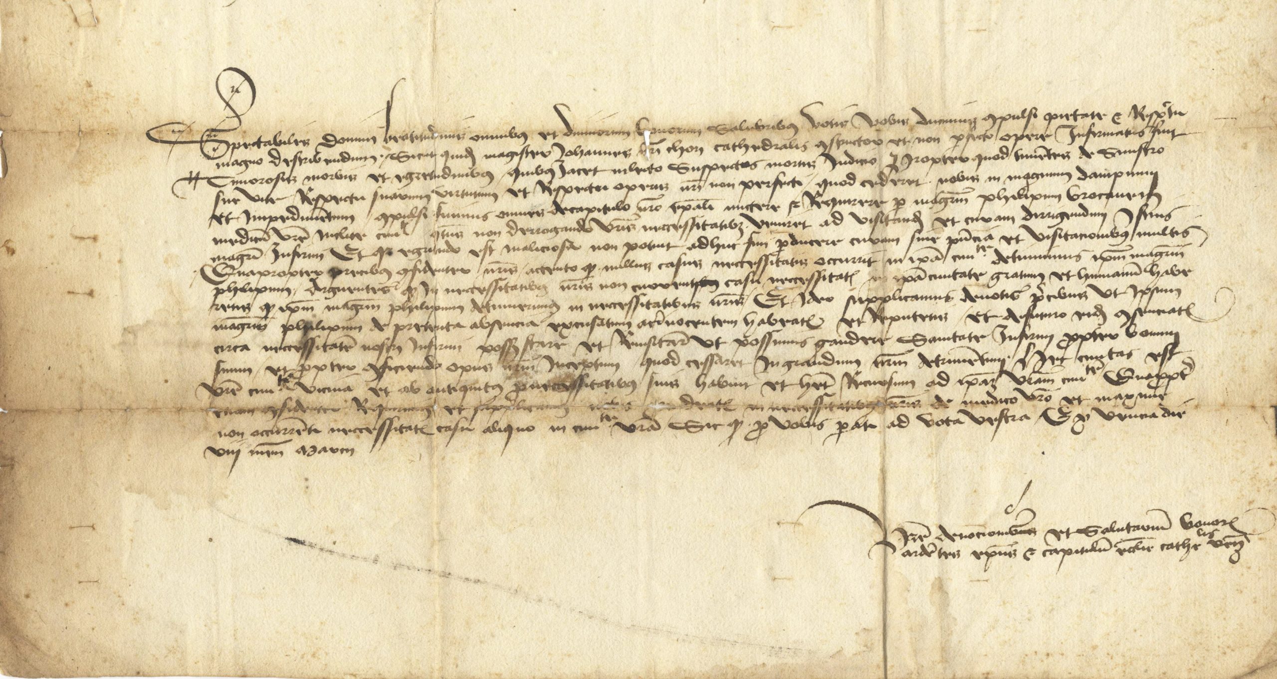 Lettre du chapitre cathédral, 1400 Lettre du chapitre cathédral, 1400