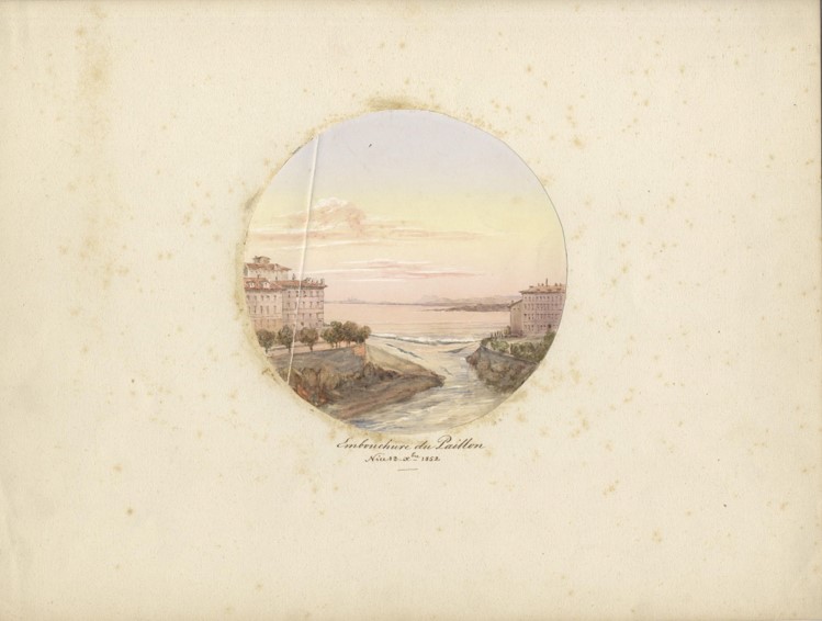 15Fi_10 Embouchure du Paillon 12 octobre 1852. aquarelle et mine de plomb, rehauts de blancs